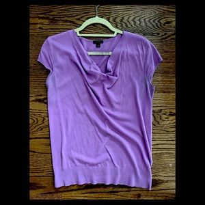 Ann Taylor cashmere blend cowl neck short sleeve sweater